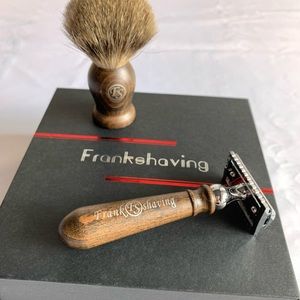 Frankshaving shaving brush set with safety razor in gift box